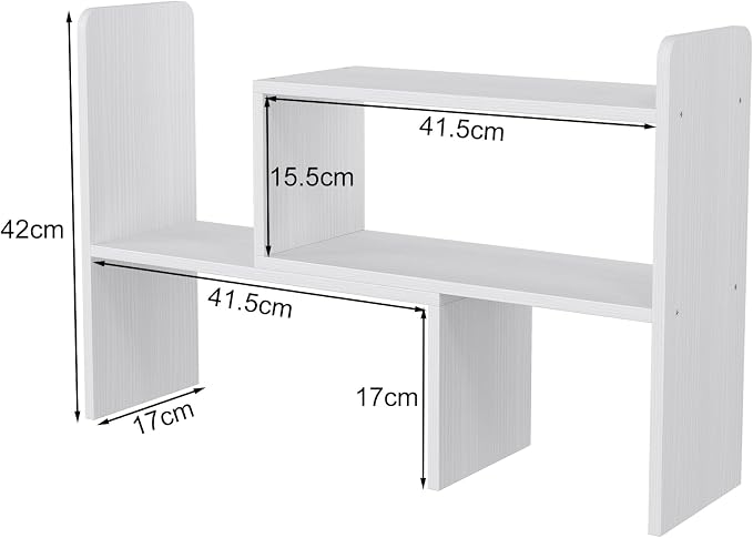Adjustable Wooden Desktop Bookshelf – Freestanding Desk Organiser