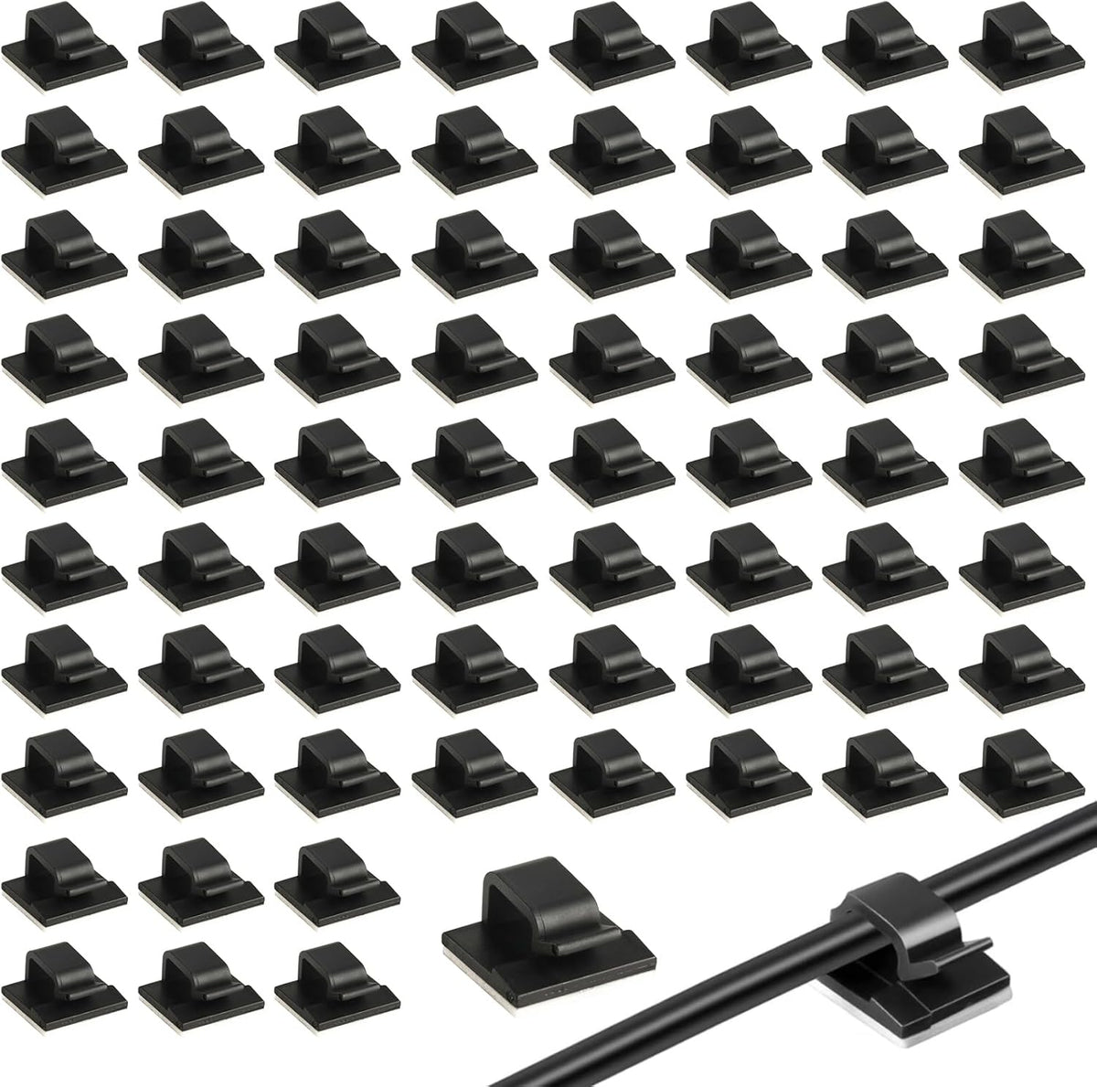100 Pcs Self Adhesive Cable Clips Flat Cable Management Clips