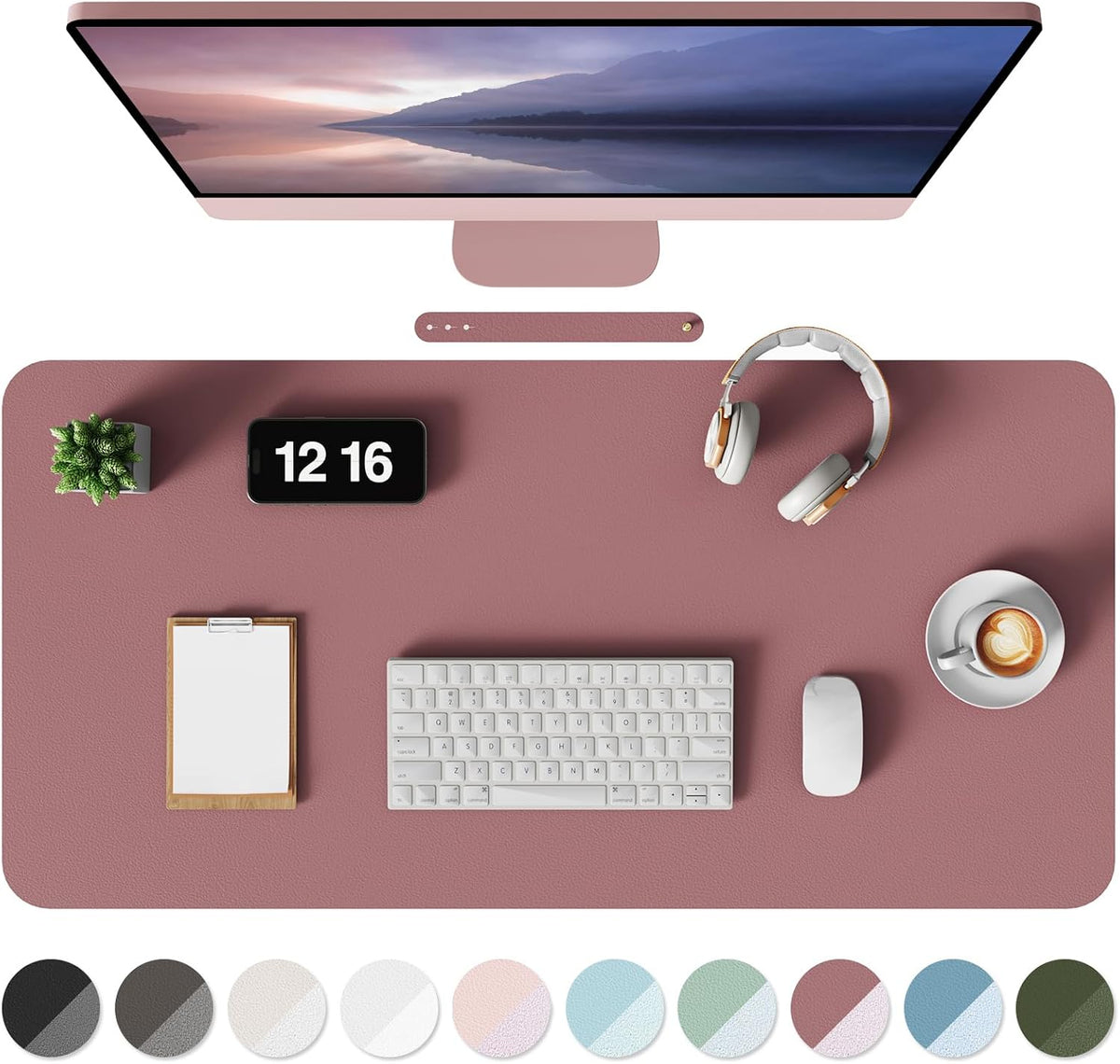 Leather Desk Mat, Mouse Pad & Laptop Mat Black 80X40 Cm