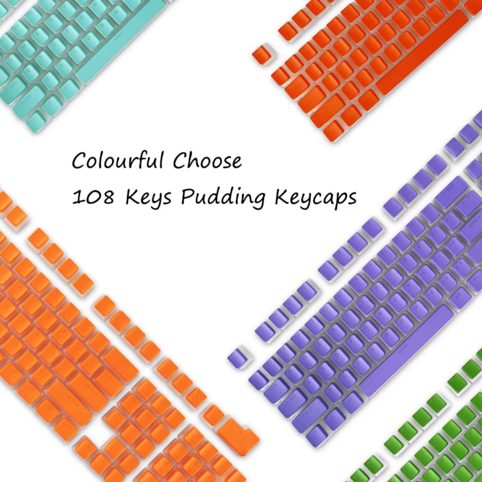 108-Key PBT Pudding Keycap Set – OEM Profile, RGB Backlit