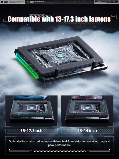 V10 Gaming Laptop Cooling Pad, RGB Laptop Cooler Stand