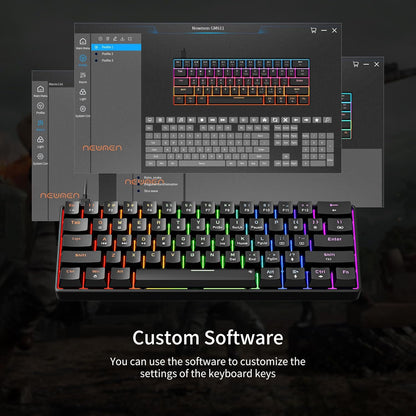 GM611 Gaming Keyboard,60% Percent Mechanical Keyboard Red Switches