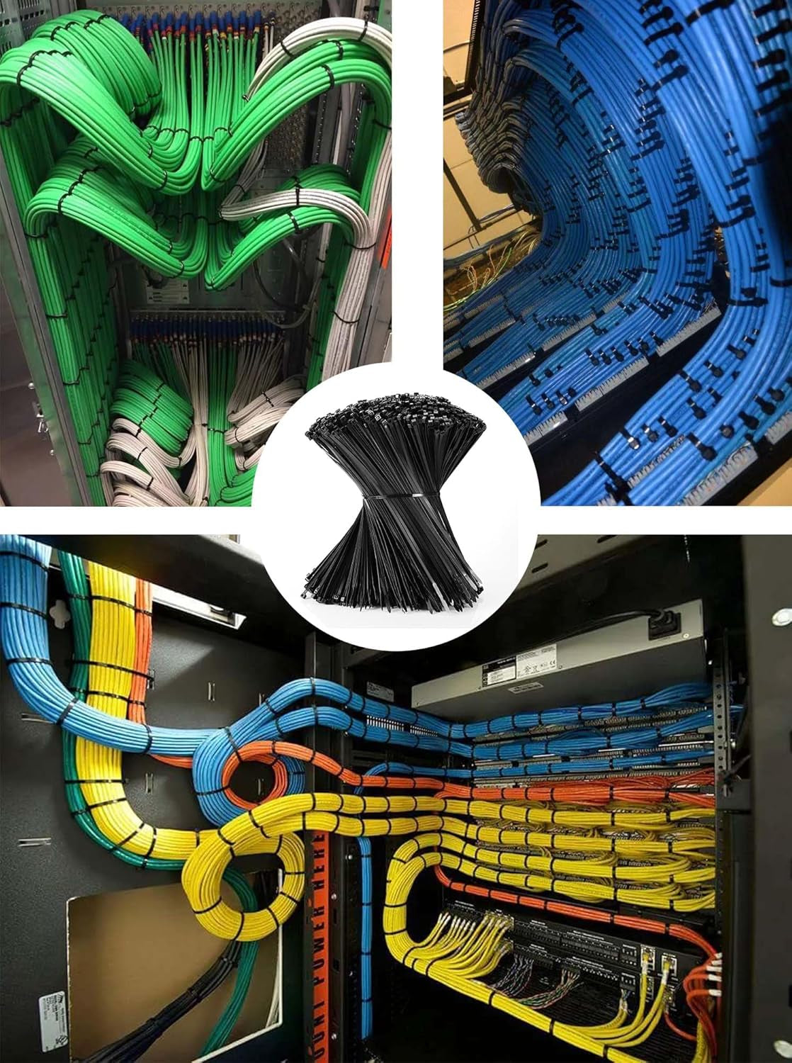 Cable Zip Ties 12 Inch  500 Pack Plastic Black Zip Ties 50Lbs