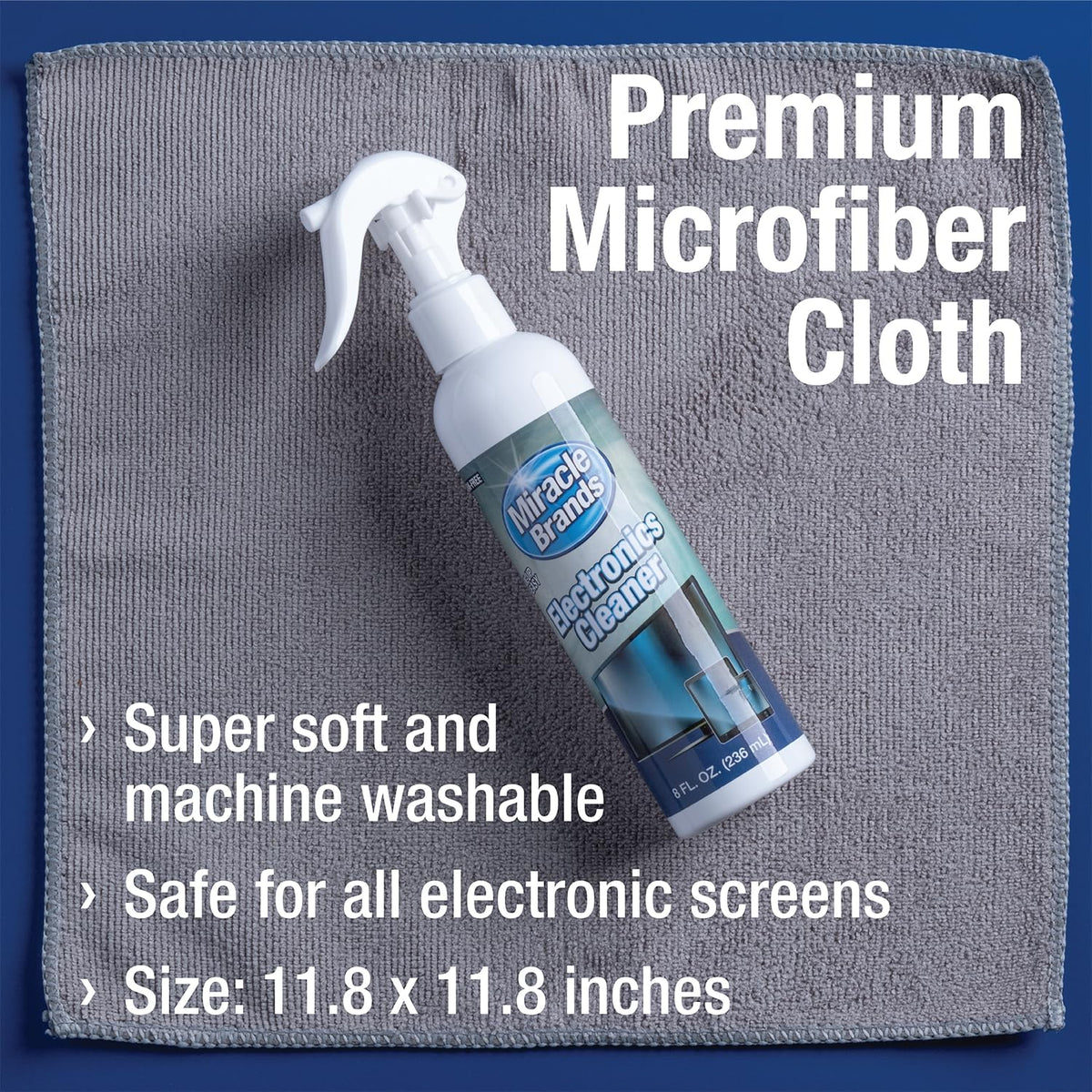 Screen Cleaner Spray with Microfibre Cloth (236Ml) Screen Cleaner Spray and Wipe for TV, Laptop, Computer, Phone, Ipad, Car Screen Cleaning Kit Electronic Cleaner Spray. Natural Ingredients.