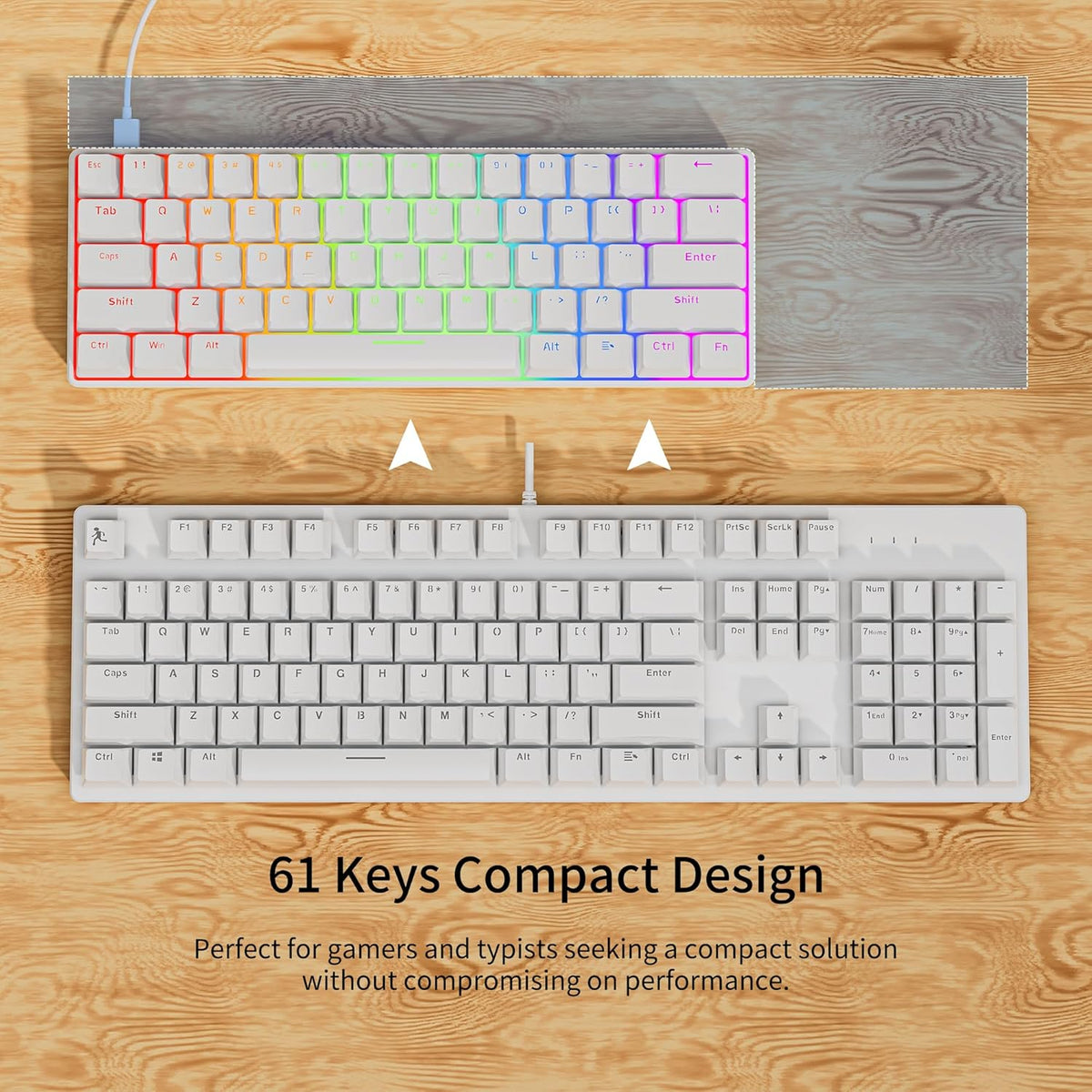 GM611 Gaming Keyboard,60% Percent Mechanical Keyboard Red Switches