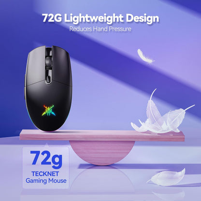RGB Wireless Gaming Mouse 8000 DPI 6 Button, Wireless & Wired Mode