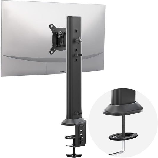 Single Desk Monitor Arm Mount Stand Fit for 13 Inch to 32 Inch Flat Curved Computer Screen with Swivel, Height Adjustable, Rotation,Holds up to 35KG, Black