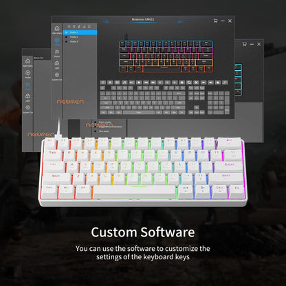 GM611 Gaming Keyboard,60% Percent Mechanical Keyboard Red Switches