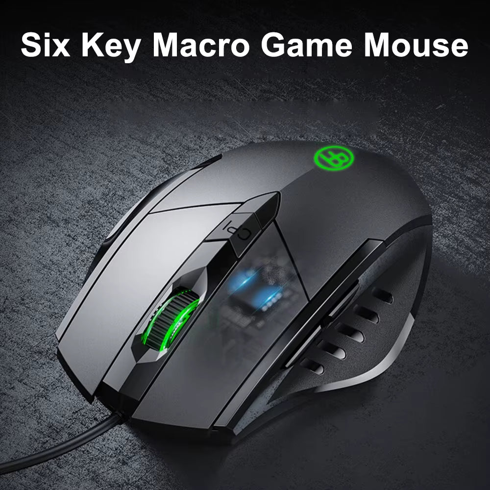 Wired Mouse, 7200 DPI, Ergonomic Gaming Mouse, High Performance Computer Gaming Mouse with 6-Button, RGB, for Laptop PC Desktop