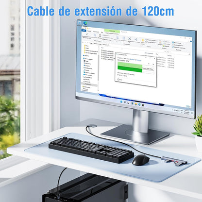 USB 3.2 Hub, USB Hub 10Gbps with 120Cm Nylon Braided Cable