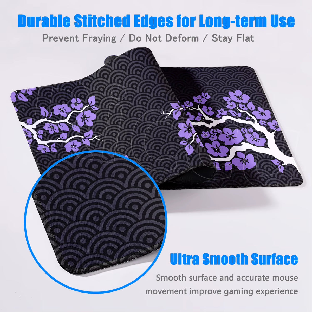 120X60Cm Large Mouse Pad Sakura Gamer Mousepad XXXL Mouse Mat Pc Accessories Rubber Desk Mat Purple Cherry Blossom Keyboard Mats