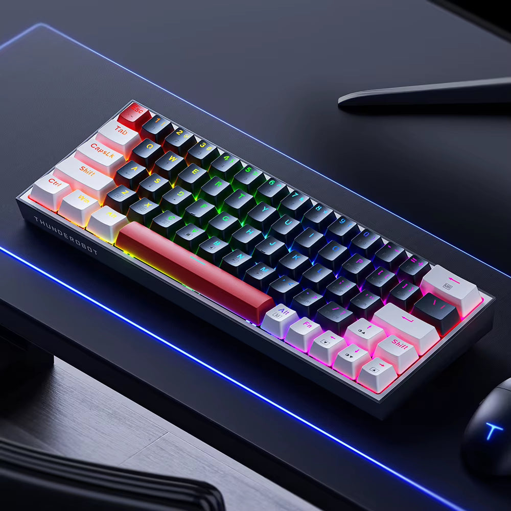 Thunderobot K63 60% Mechanical Gaming Keyboard Hot Swappable RGB Wired 63 Keys PBT NKRO USB-C for PC Gamer
