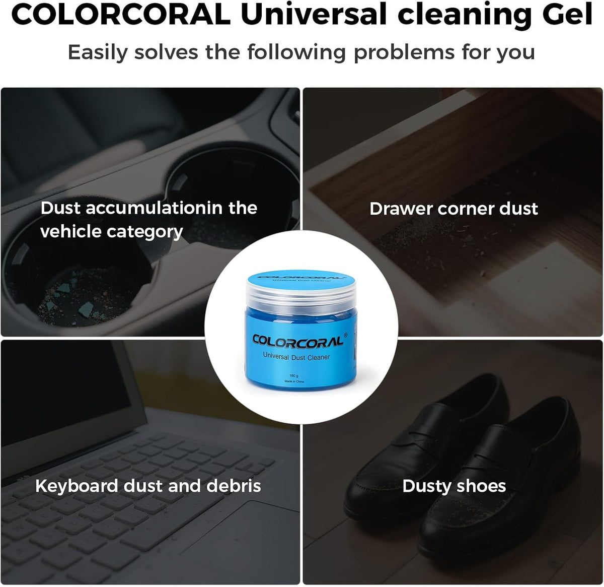 Keyboard Cleaner Gel for PC Laptop Reusable Car Cleaning Gel Cleaner Slime for Car Dashboard, Universal Dust Cleaner Cleaning Putty for Electronics, Computer, Vents, Keyboard Putty
