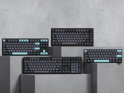 Double Shot PBT Keycaps Set, Custom Keyboard Keycaps,189 Key Full Set,Isa Profile Keycaps for 60% 65% 70% 100% MX Switches Mechanical Keyboard(Grey/Dark Blue,Only Keycaps)