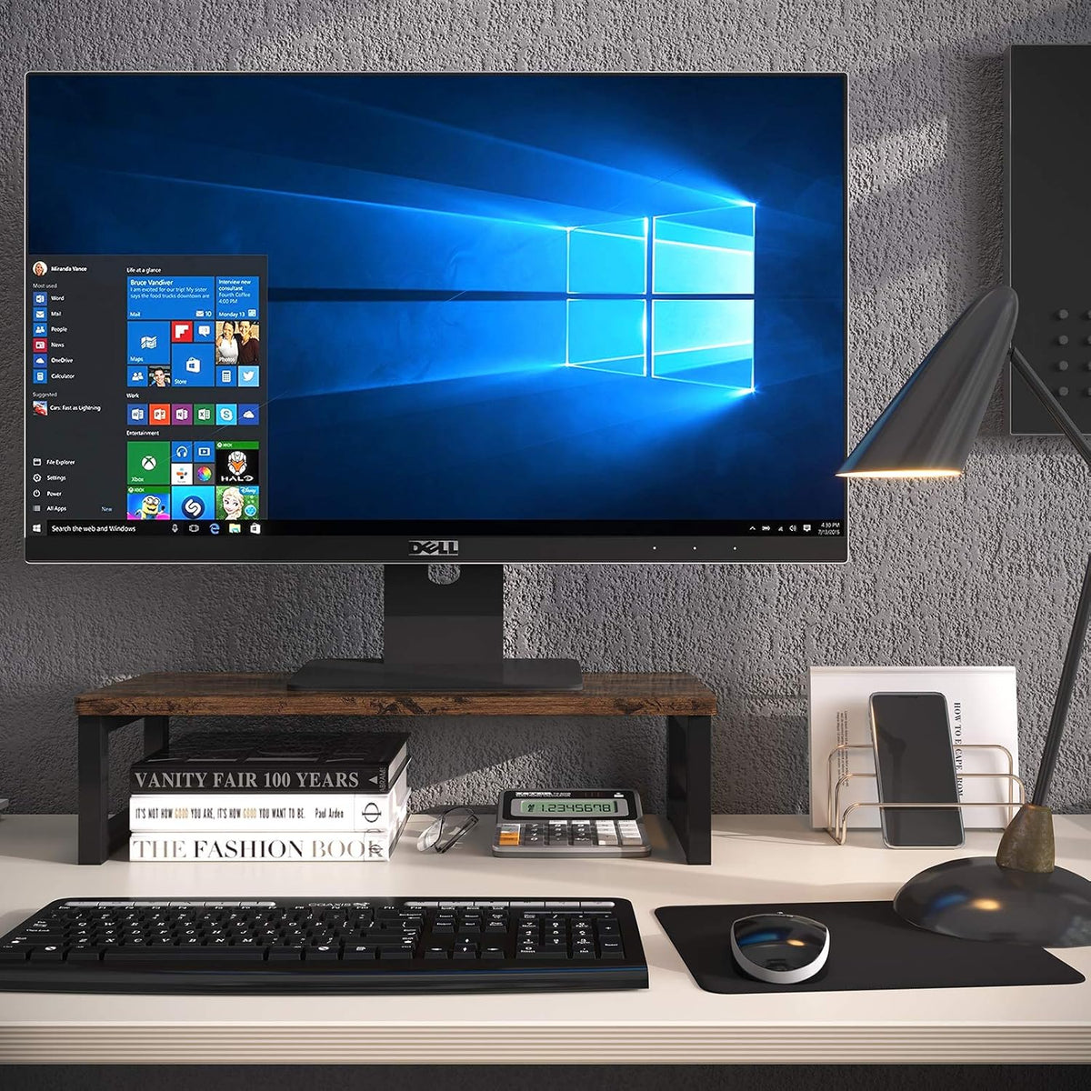 Wood Monitor Stand Riser, Computer Screen Riser for Office 55X23X14Cm