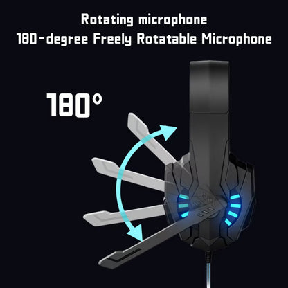 A7 Headphones Wired Gaming Headset Earphones Music for Computer with Mic Headset Stereo Svirtual Surround Bass LED Light Gamer