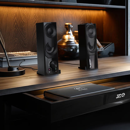 AC955 2 in 1 PC Speaker Soundbar Computer RGB LED Backlight Stereo Gaming USB 2 X 3W AUX 3.5 Mm