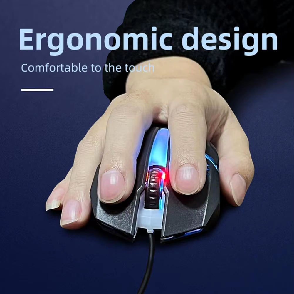 USB Wired Gaming Mouse 1000 DPI 3 Buttons Silent Mause Backlit Professional Gamer Mice Ergonomic Computer Mouse for PC Laptop