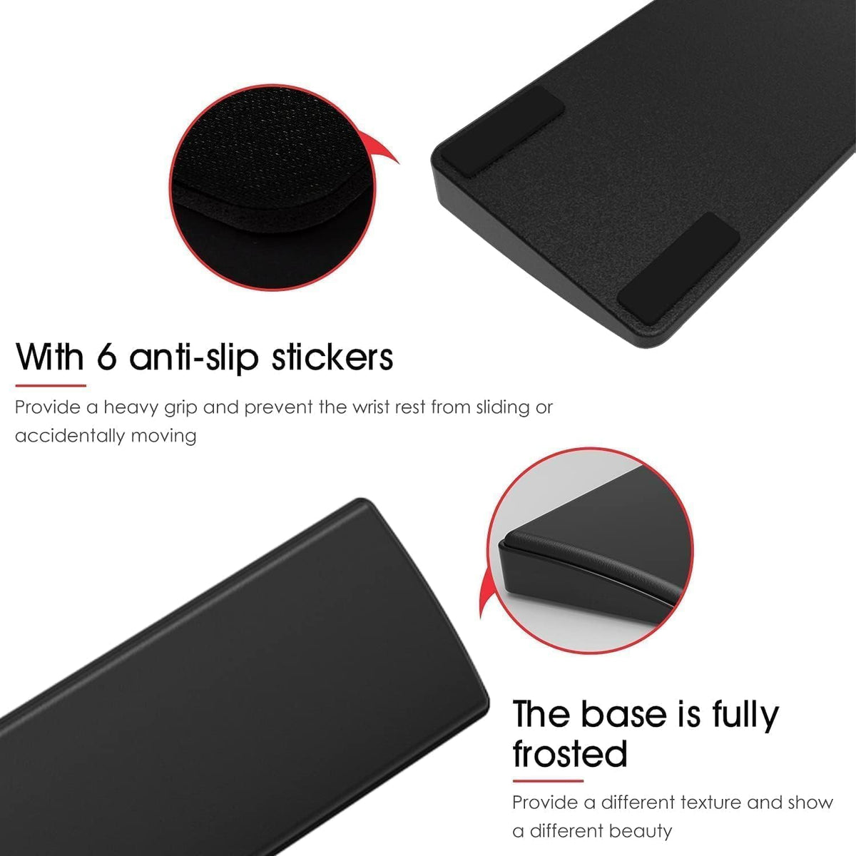 X Attack Shark Keyboard Wrist Rest for 60% Ultra-Compact Mini Mechanical Gaming Wireless Keyboard Aesthetic Ergonomic Approved Memory Foam Faux Leather Wrist anti Skid Wrist Support Cushion