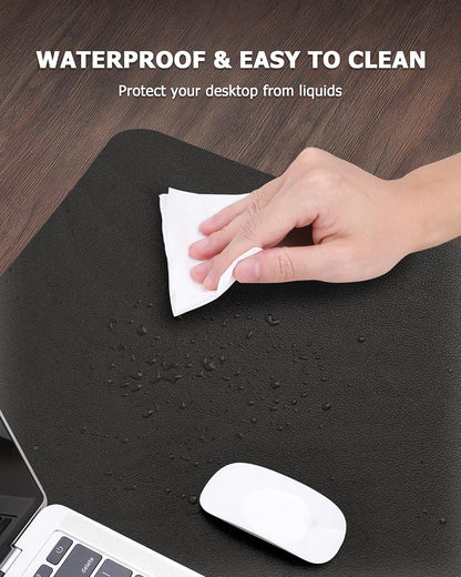 Leather Desk Mat, Mouse Pad & Laptop Mat Black 80X40 Cm