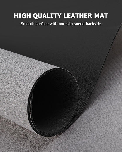 Leather Desk Mat, Mouse Pad & Laptop Mat Black 80X40 Cm