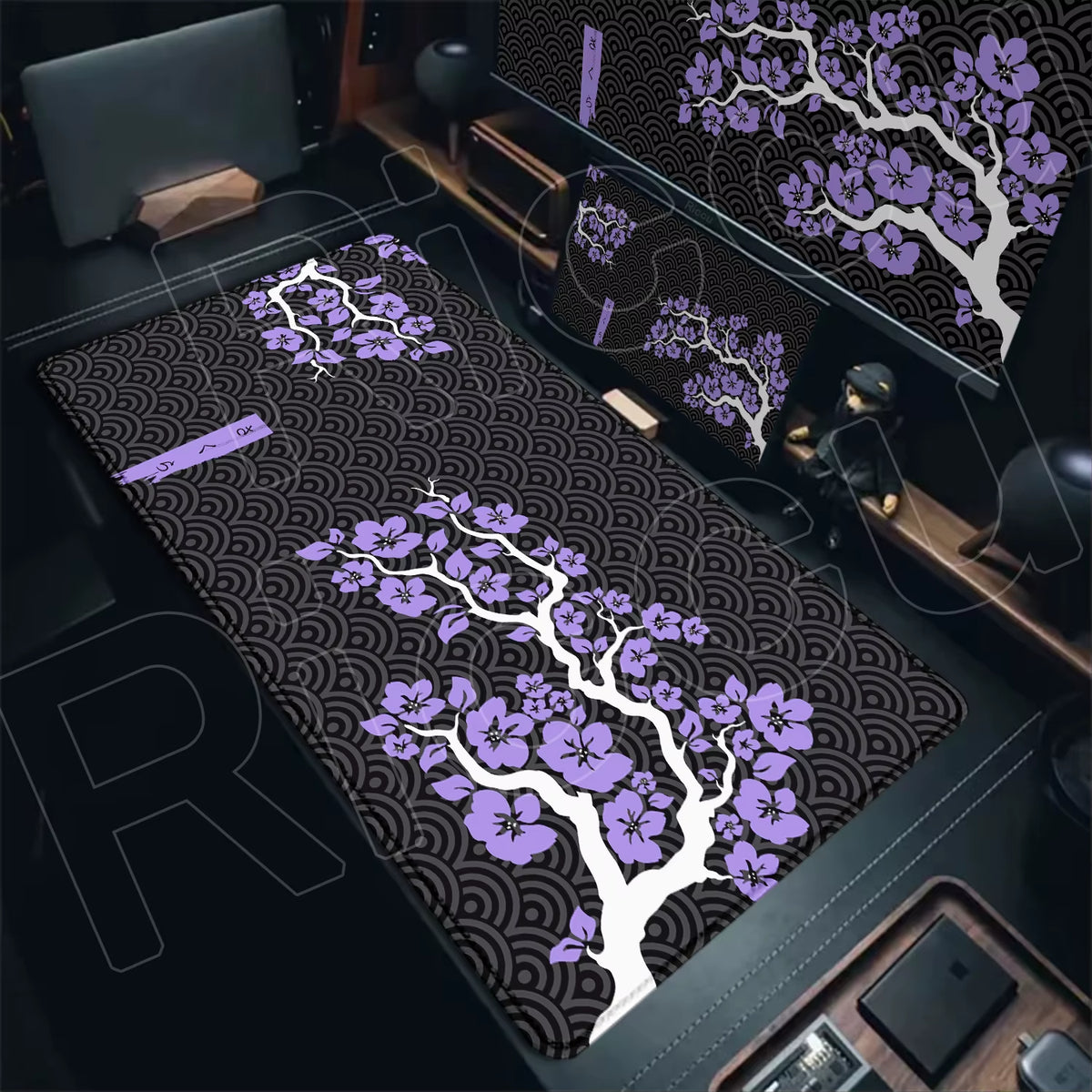 120X60Cm Large Mouse Pad Sakura Gamer Mousepad XXXL Mouse Mat Pc Accessories Rubber Desk Mat Purple Cherry Blossom Keyboard Mats