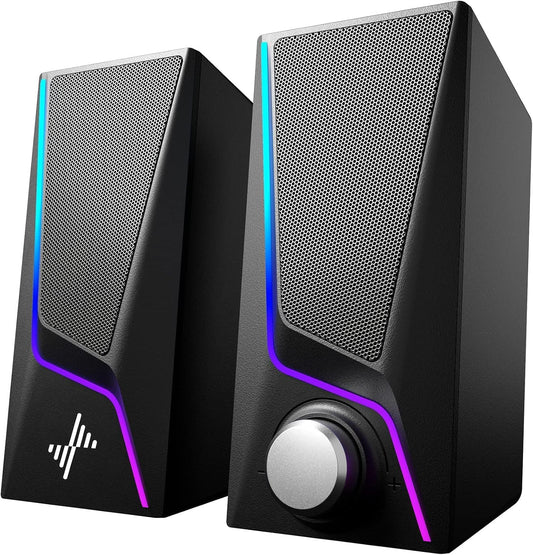 PC Speakers for Desktop, Computer Speakers with RGB Lighting