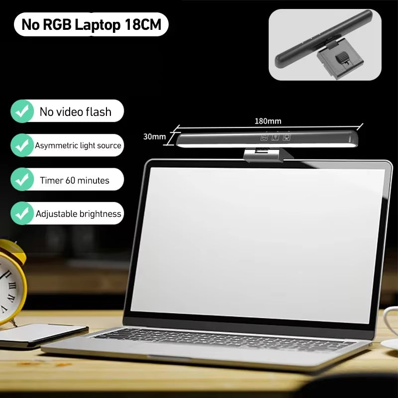LED Monitor Light Bar USB Stepless Dimming Screen Hanging Lights Curved RGB Background Atmosphere Pickup Lamp Reading Gaming