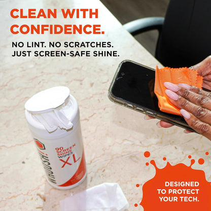Screen Shine Screen – Electronic Wipes with Cloth, 90 Count