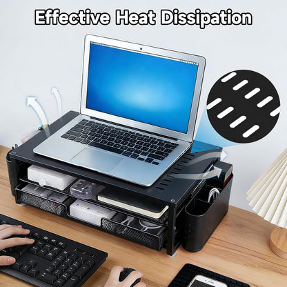 Monitor Stand Riser with Storage, Desk Monitor Stand with Drawer