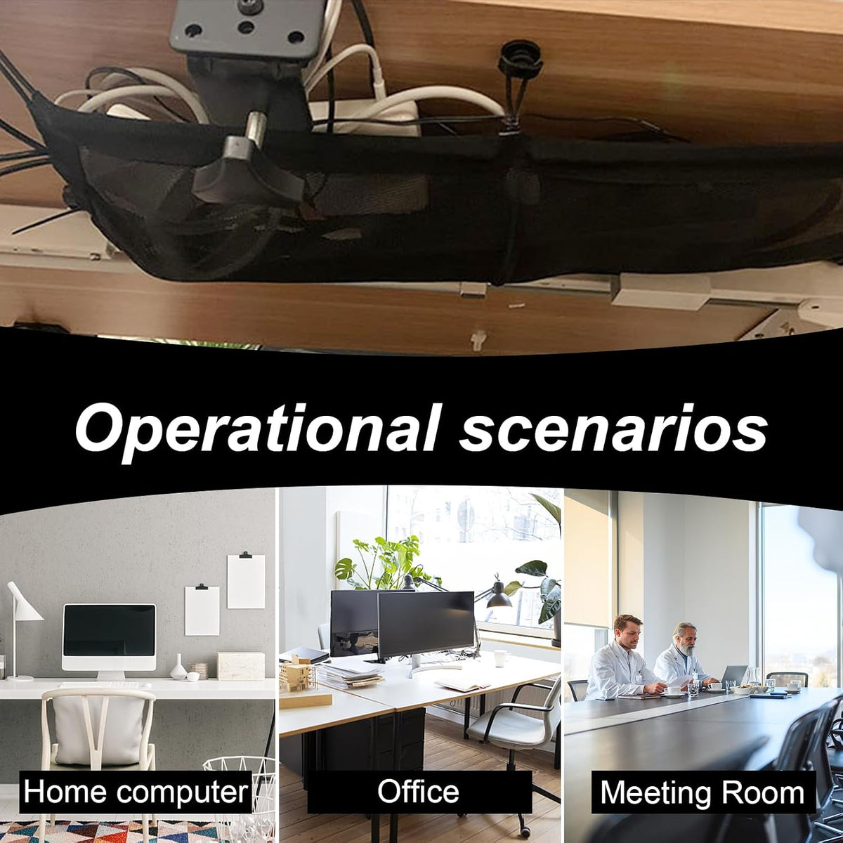 8 Holes under Desk Cable Management, Cable Management under Desk