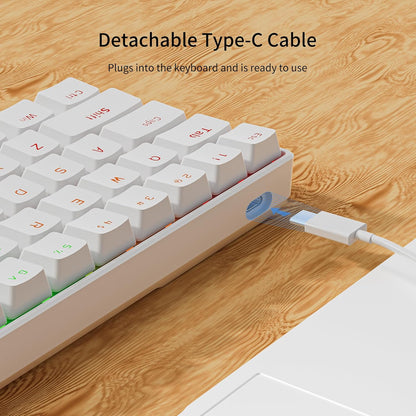 GM611 Gaming Keyboard,60% Percent Mechanical Keyboard Red Switches