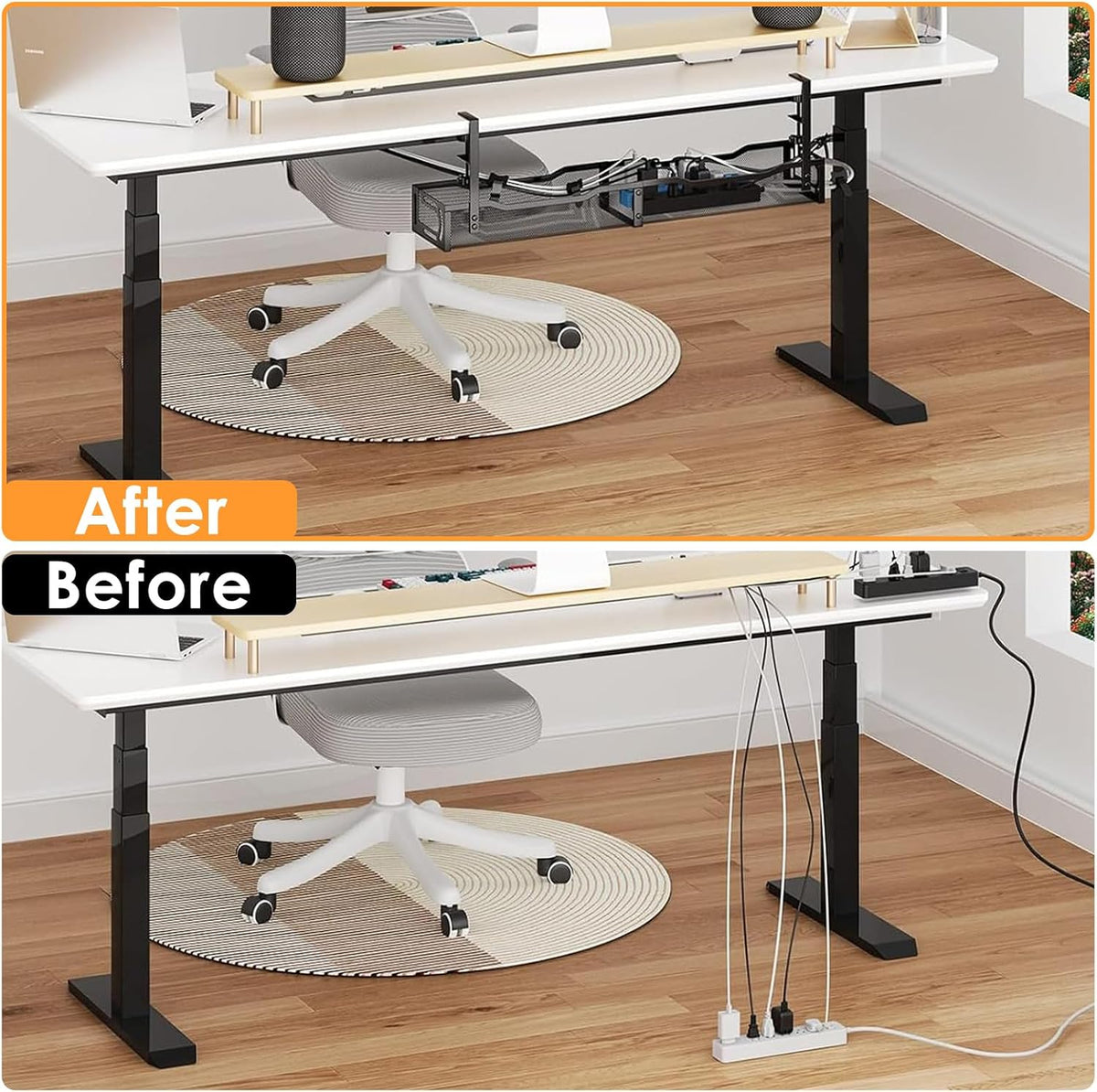 Cable Management, 25''/64CM Long under Desk Cable Management