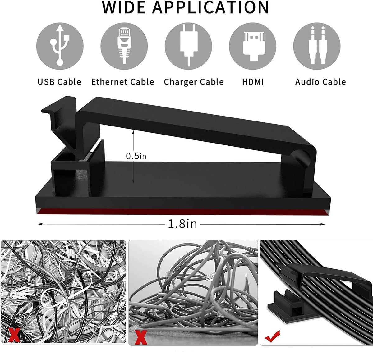 Cable Management, 142Pcs Cable Tidy Organiser for Home Office under Desk