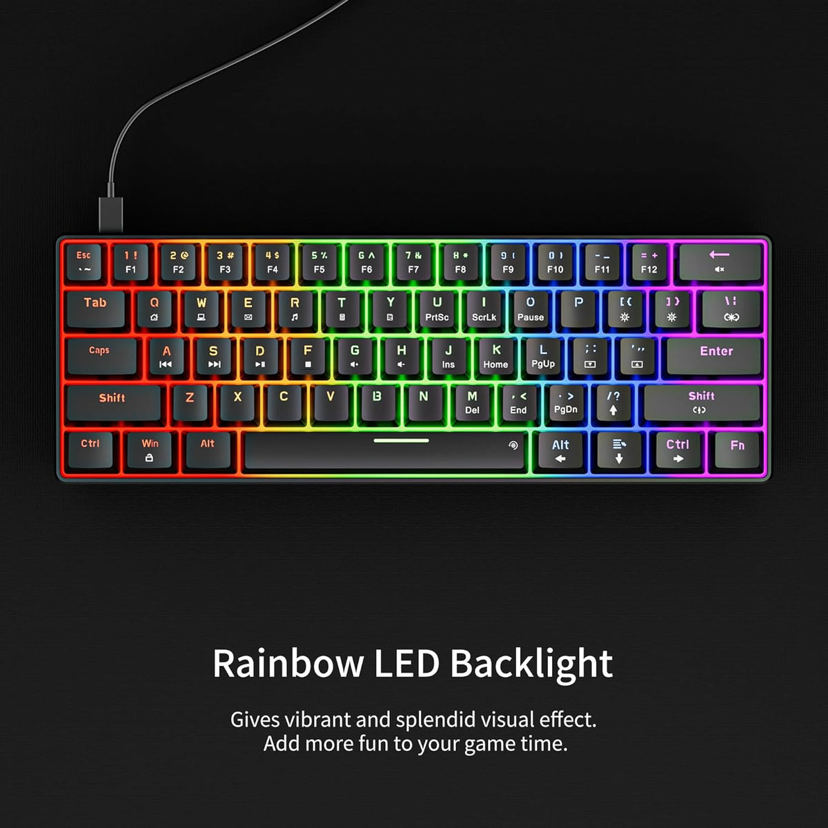 GM611 Gaming Keyboard,60% Percent Mechanical Keyboard Red Switches
