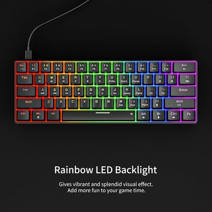 GM611 Gaming Keyboard,60% Percent Mechanical Keyboard Red Switches