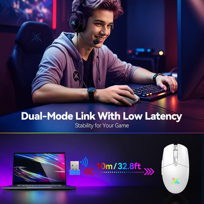 RGB Wireless Gaming Mouse 8000 DPI 6 Button, Wireless & Wired Mode