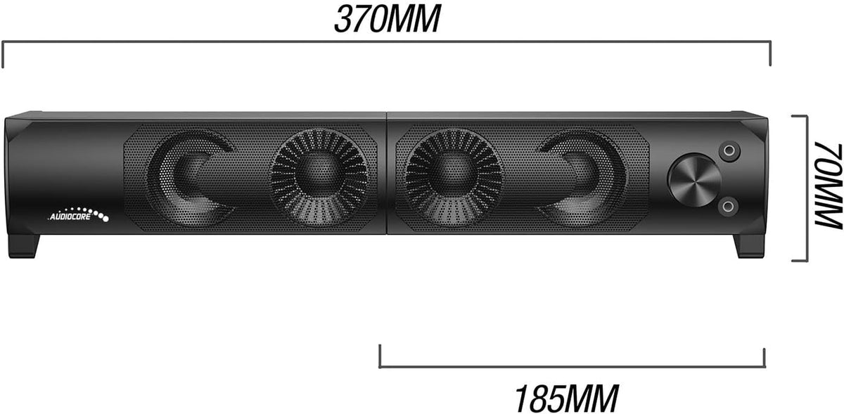 AC955 2 in 1 PC Speaker Soundbar Computer RGB LED Backlight Stereo Gaming USB 2 X 3W AUX 3.5 Mm