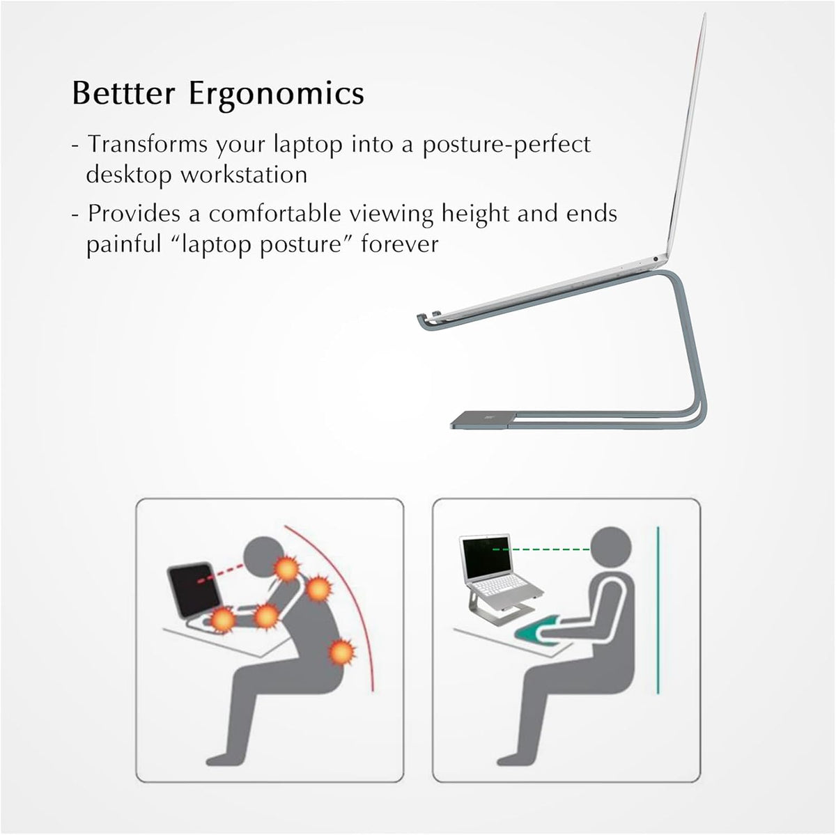 Laptop Stand, Ventilated Laptop Stand for Desk, Laptop Riser