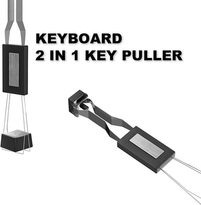 RUNJRX Keycap Puller Switch Puller Stainless Steel Keycap Removal Tool with 200 Pcs O-Ring Keyboard Dampeners for Mechanical Keyboard Mx Switch