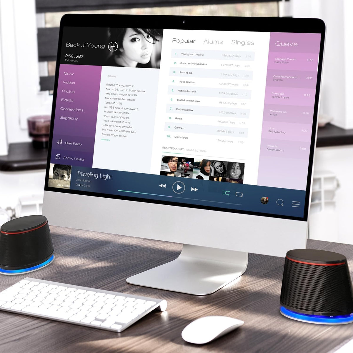 SW102 Computer Speakers for Desktop PC Laptop, 2.0 USB Powered