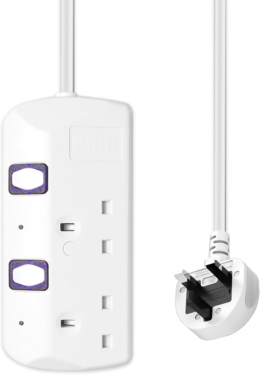 Extension Lead 5M, 2 Plug Extension Lead for Home, Office