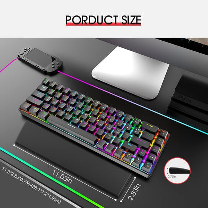 X Attack Shark Keyboard Wrist Rest for 60% Ultra-Compact Mini Mechanical Gaming Wireless Keyboard Aesthetic Ergonomic Approved Memory Foam Faux Leather Wrist anti Skid Wrist Support Cushion