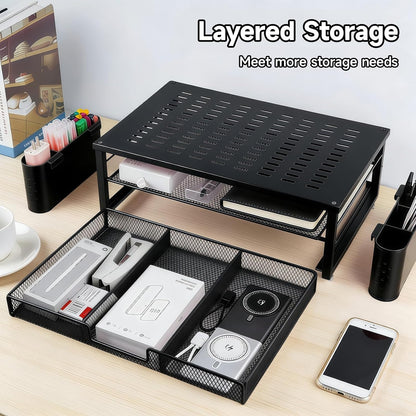 Monitor Stand Riser with Storage, Desk Monitor Stand with Drawer