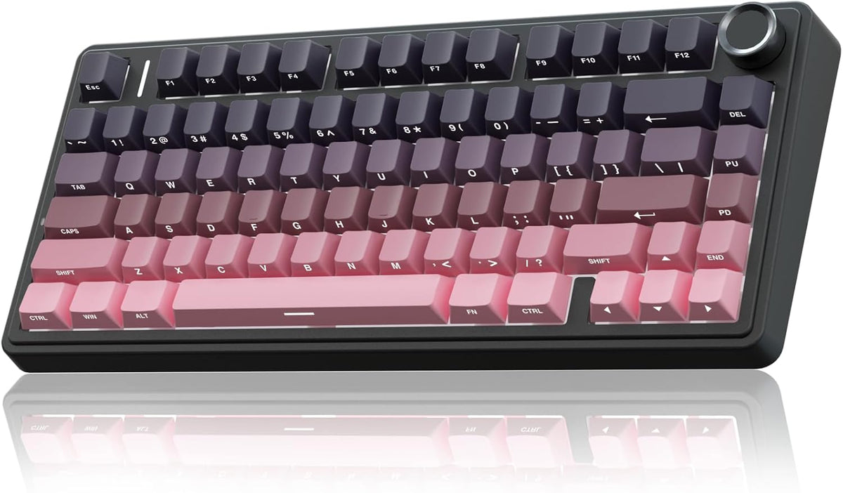 F75 75% Wireless Mechanical Keyboard,2.4Ghz/Type-C/Bt5.0 Gaming Keyboards,Advanced Structure,Rgb Backlight,Hot Swappable Custom Keyboard for Pc/Mac (Blue&Purple)