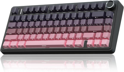 F75 75% Wireless Mechanical Keyboard,2.4Ghz/Type-C/Bt5.0 Gaming Keyboards,Advanced Structure,Rgb Backlight,Hot Swappable Custom Keyboard for Pc/Mac (Blue&Purple)