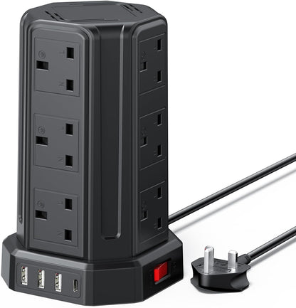 Tower Extension Lead 2M, Extension Cable with Usb Ports