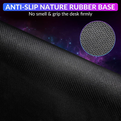 RGB Gaming Mouse Pad Wrist Support, 305 X 254Mm XL Ergonomic Gel Mouse Mat with 10 LED Lighting Modes, Non-Slip Rubber Base, Lycra Fabric, Mousepad for Laptop, Computer, PC Gaming & Office