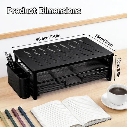 Monitor Stand Riser with Storage, Desk Monitor Stand with Drawer