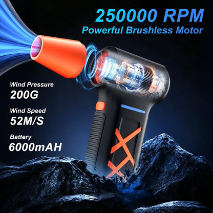 Electric Air Duster, 250,000 RPM, 270 Min Runtime